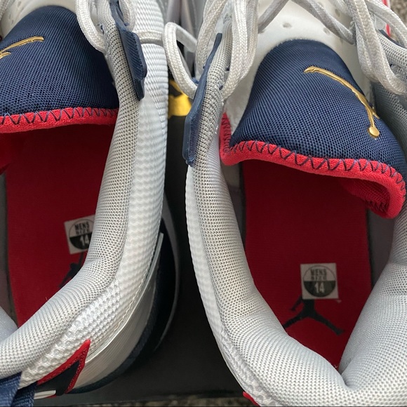 Jordan Mens Nike Zoom 92 Olympics Red White Navy Blue Sneakers - Picture 7 of 8